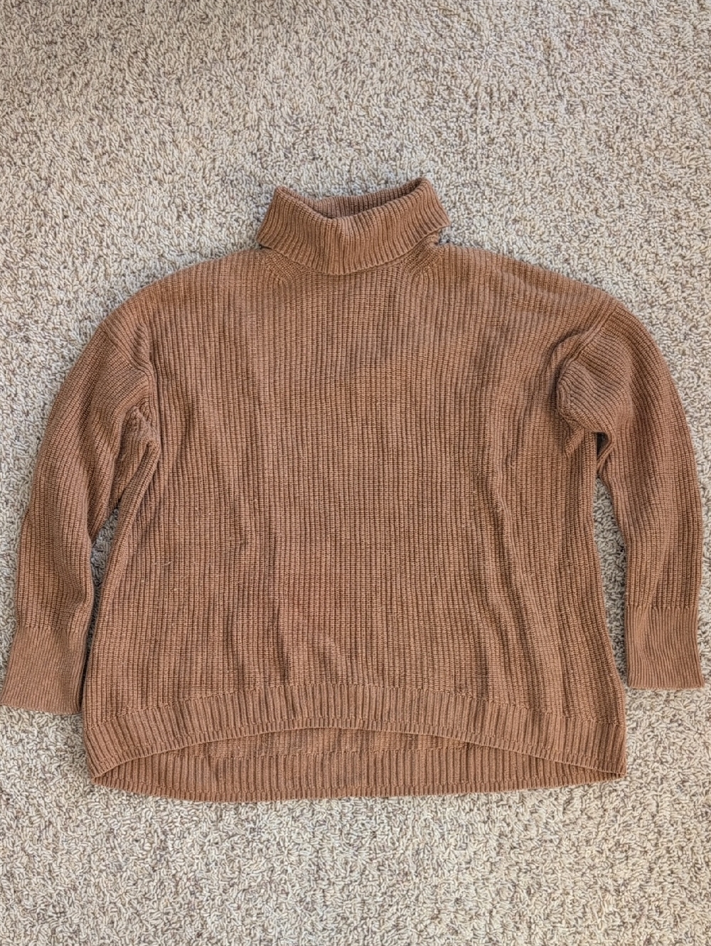 J. Crew Ribbed Turtleneck Sweater - Camel Brown Sz M